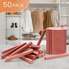 50 Pcs Cedar Blocks Aromatic Red Cedar Wood Chips for Clothes Storage Closet
