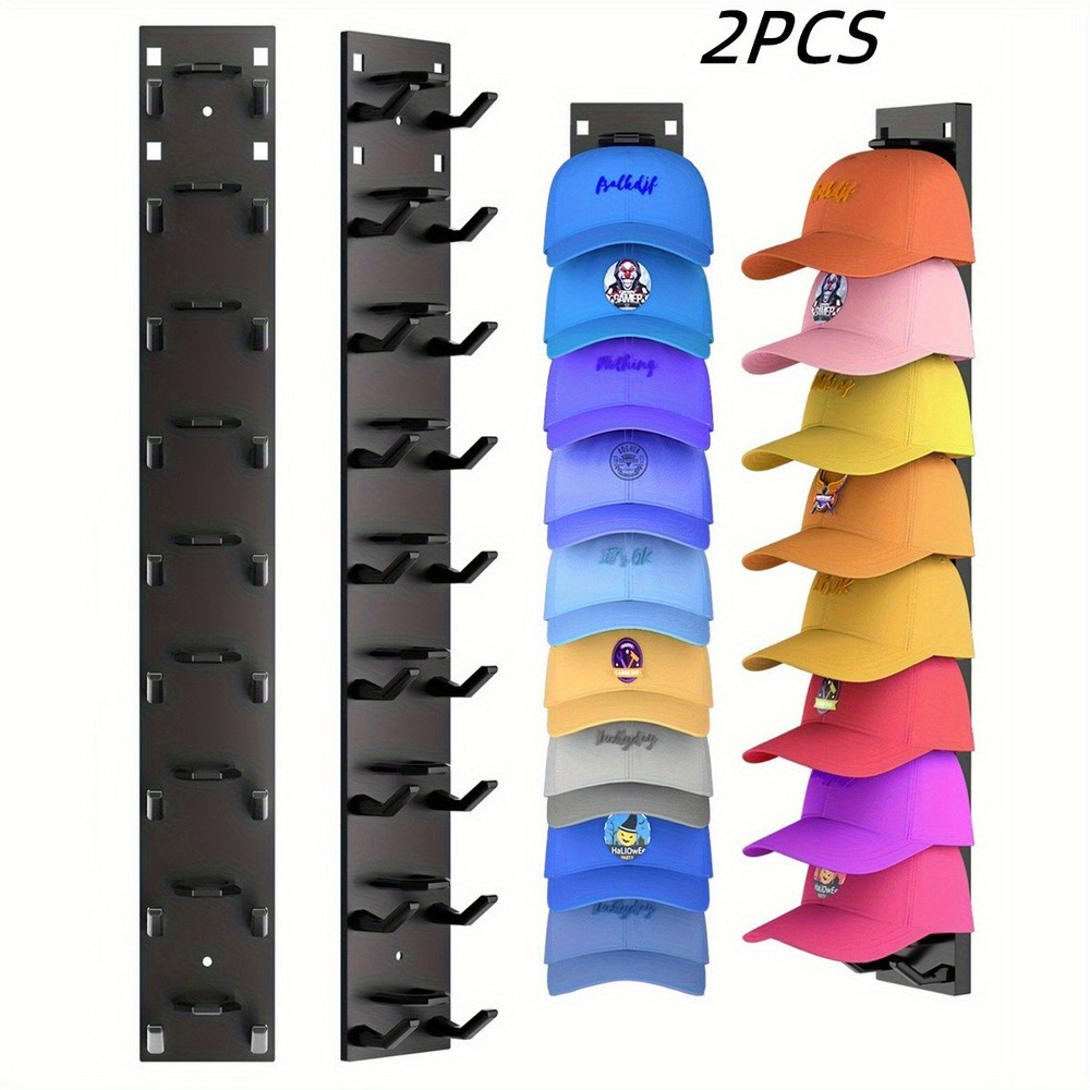 Hat Rack Cap Organizer Hanging Baseball Hat Storage Rack for Closet Door Wall