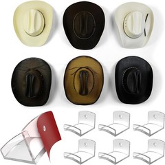 Versatile 6-Pack Hat Organizers – Adhesive Clear Hooks for Contemporary Decor
