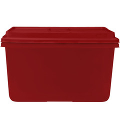Hefty 18 Gallon Plastic Storage Tote, HI-RISE Lid, Holiday Christmas Box, 6 Pack
