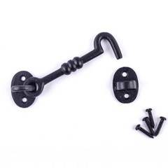 Renovators Supply Gate Latch Lock 5″ Wrought Iron Hook and Eye Door Lock Latch