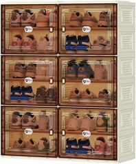 40 Pairs Shoes Storage Cabinet of 3-Step Fast Installation,Plastic Shoe Rack wit