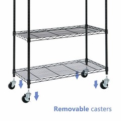 2PCS 5-Tier Wire Shelving Unit Rack Large Space Shelves Stroage Rolling 4 Wheels