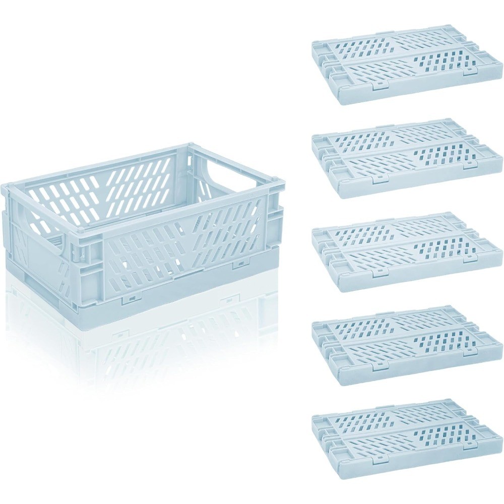 6 Pack Mini Foldable Small Plastic Baskets for Organizing and