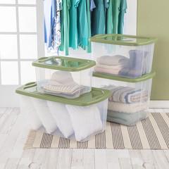 40 Quart Hingelid Clear Storage Box with Latch Lid & Comfort Grip, Da