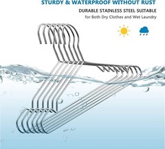 Fayleeko Wire Hangers, Strong & Heavy Duty, Stainless Steel, 17.7 Inch, 10 Pack