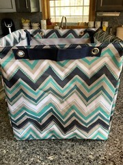 Thirty-One Storage Bin And Matching Pieces. 8 Piece Set. “DOTTY CHEVRON”. NEW.