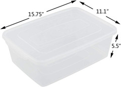 Clear 16 Quart Storage Bins with Lids – 2 Pack Plastic Latch Containers