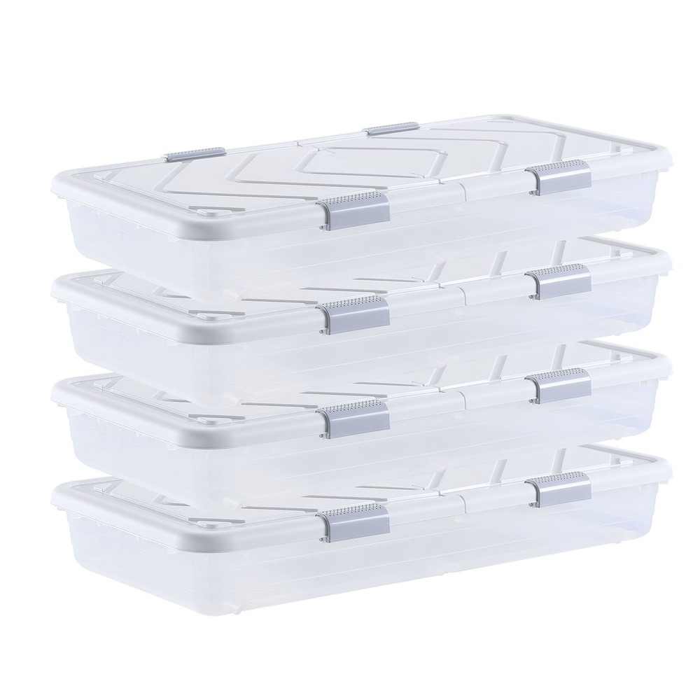 VEVOR Under Bed Storage with Wheels 31.7×15.6×6.9 In Rolling Storage Bags 4 Pack