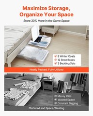 VEVOR Under Bed Storage with Wheels 31.7×15.6×6.9 In Rolling Storage Bags 4 Pack