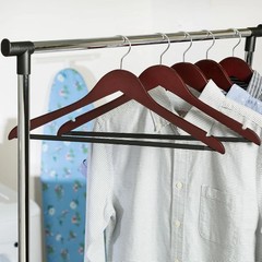 Honey-Can-Do No Slip Wooden Coat Hangers, Cherry Wood, 24-Pack 24 Pack,
