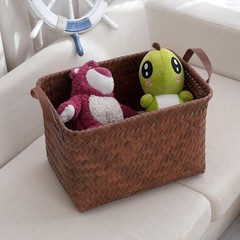 4-Pack Brown Wicker Storage Baskets , 15×10.5×9.5 inch Laundry & Organizer Bins,