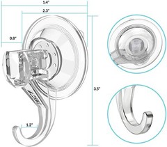 2PCS Heavy Duty Suction Cup Hook Cup Wall Wreath Hanger Window Shower Kitchen