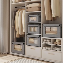Fabric Storage Bin with Lid,Storage Box with Handles,13×9.1×7.9 Inch Closet