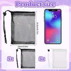 10 Pcs Small Mesh Bags Drawstring Nylon Mini Mesh Storage Bags Pouches