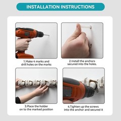 2 Packs Broom Holder Wall Mount Heavy Duty Mop Organizer Tool Storage Rack Black