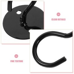 1Set Black Plant Hanger Hook for Home Use Easy Install on Wood Brick Or Concrete