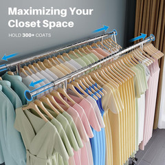 HOKEEPER Clothes Rack Heavy Duty Clothing Rack Load 650 LBS Collapsible Garment