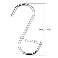 10PCS Stainless Steel S Hooks Heavy Duty Kitchen Bathroom Hanging Hooks