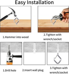 46 Pack Ceiling Hooks with Safety Buckle Heavy Duty 2.36IN Screw In Hooks for