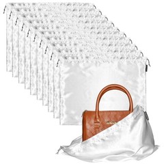 10 Pack Dust Bags for Purses and Handbags, Silk 23.6 × 19.6 in, White