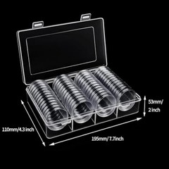 60 Pack 41mm Clear Coin Capsules For Morgan Silver Dollar Half Dollar Coins US
