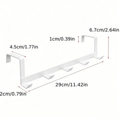 Heavy Duty Over Door Hook Rack 5 Hooks Adjustable Hanger for Coats Hats Towels