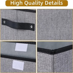 Fabric Storage Bin with Lid,Storage Box with Handles,13×9.1×7.9 Inch Closet