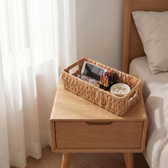 Natural Water Hyacinth Storage Baskets, Set of 2, Hand-Woven Farmhouse Style