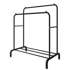 Heavy Duty Clothing Garment Rack Clothes Organizer Double Rails Rolling Hanger