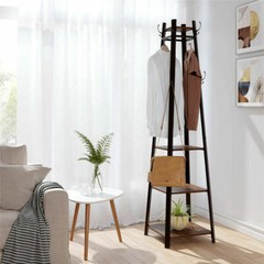 Contemporary Coat Stand Hall Trees Free Standing Coat Rack with 3 Shelves ＆ Hook