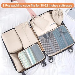 Packing Cubes for Travel- 8 Set Luggage Organizer Bags for Family, Mesh Breathab