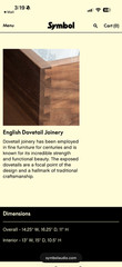 Record LP Crate, Storage Box, Solid Walnut, Dovetail Joinery, Symbol Audio