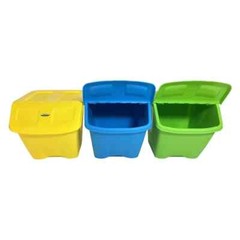 Stackable Recycle Bins Sorting Storage 30 Gallon 3 PC Set Home Kitchen Garbage