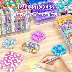 Stackable Bead Storage Organizer with 88 Plastic Containers and Lids, 4-Layer