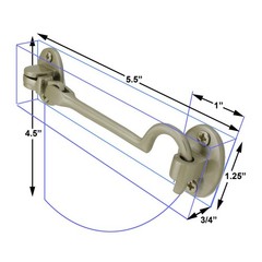Chrome Polished Solid Brass Swivel Pivot Style Cabin Eyelet Latches 4″ L Screws