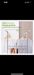 Hokeeper Double Clothing Garment Rack With Shelves 600lbs Capacity On Wheels