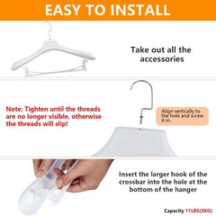 DEDU Suit Hangers for Men 10 Pack, Extra Wide Hangers Non Slip Width 17.7, White