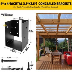 Concealed Joist Hanger Brackets, Woodwork Concealed-Flange Hanger for 4″ x 6”…