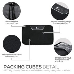 Nacuwa 5Pcs Packing Cubes Travel Clothes Storage Luggage Organizers Bags Pouch