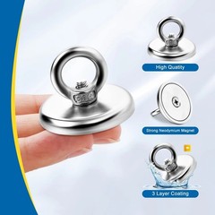 Strong Magnetic Hooks 10 Pack, 100 LBS Pulling Force Rare Earth Neodymium