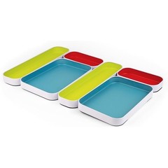 Metal Storage Trays Set 6 Count Organizer Jewelry Makeup Office Kitchen New