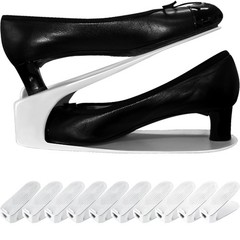 One-Piece Shoe Slot Organizer 10 Pack, Space-Saving Stackers for Closet, Entr…