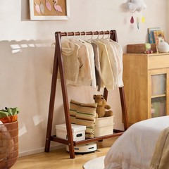 Foldable Wood Clothes Rack, Freestanding, Floor-standing