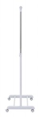 Adjustable Metal Rolling Garment Clothes Rack, Chrome & White