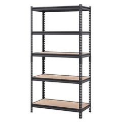 5-Tier Storage Shelves 32x16x63in, 2000lbs Capacity, MDF Steel Frame