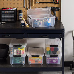 IRIS 13.5 Quarts Clear Stackable Tote with Latching Lid 6 Pack