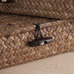 Multipurpose Natural Seagrass Baskets with Lid – Set of 2 for Home Use