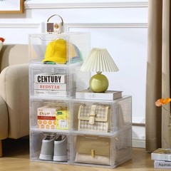 Efficient Closet Organizers: 6 Stackable Clear Bins with 19 Quarts Capacity Each