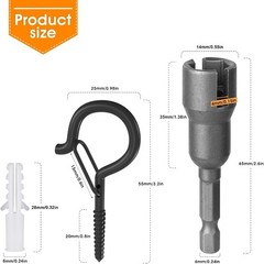32Pcs Q-Hanger Hooks with Safety Buckle, Windproof Screw Hooks for Hanging Ou…